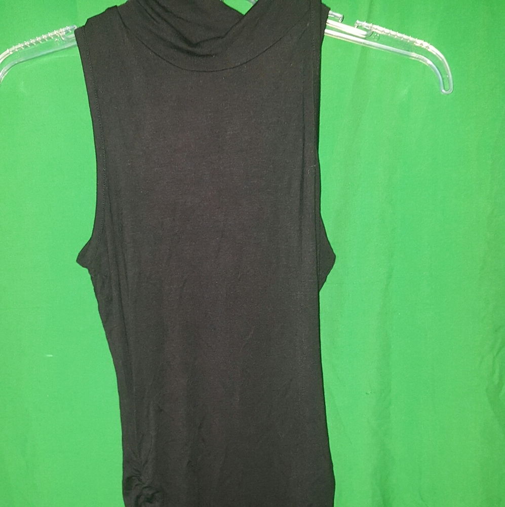 Mock Turtleneck Black Tunica Dress